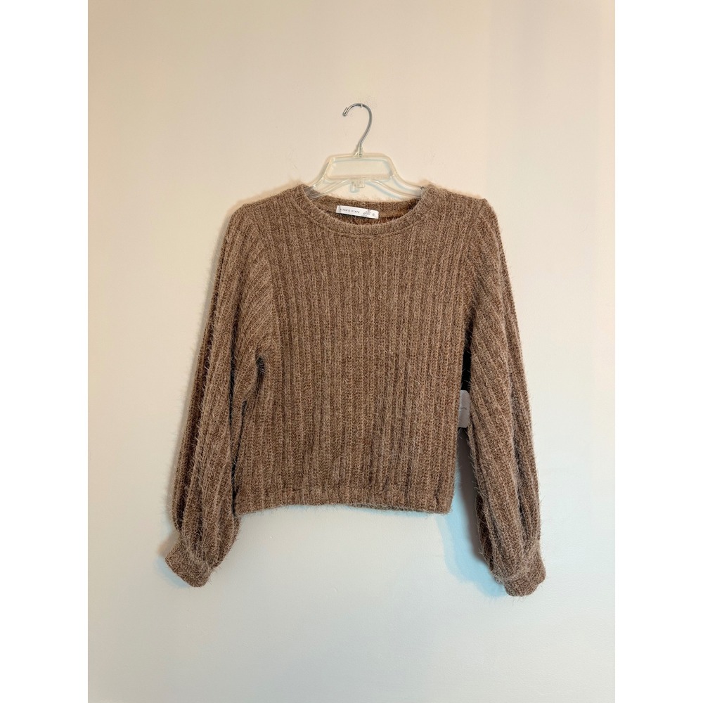 NWT Altar'd State Eyelash Sweater Size Small Brown Cuff Sleeve